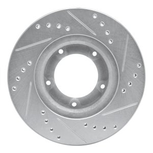 Toyota Hilux Brake Rotor (1) - Front Left - R1 Concepts - Drilled & Slotted - Silver - `89-`08